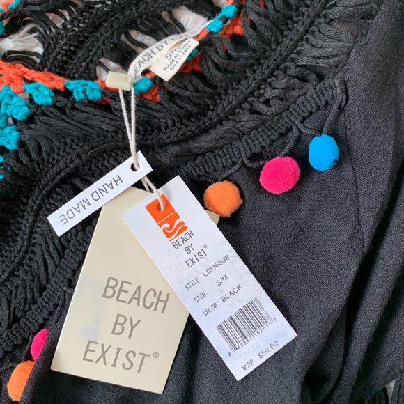 Beach dress - Black & pompoms - s/m - Picture 5 of 5